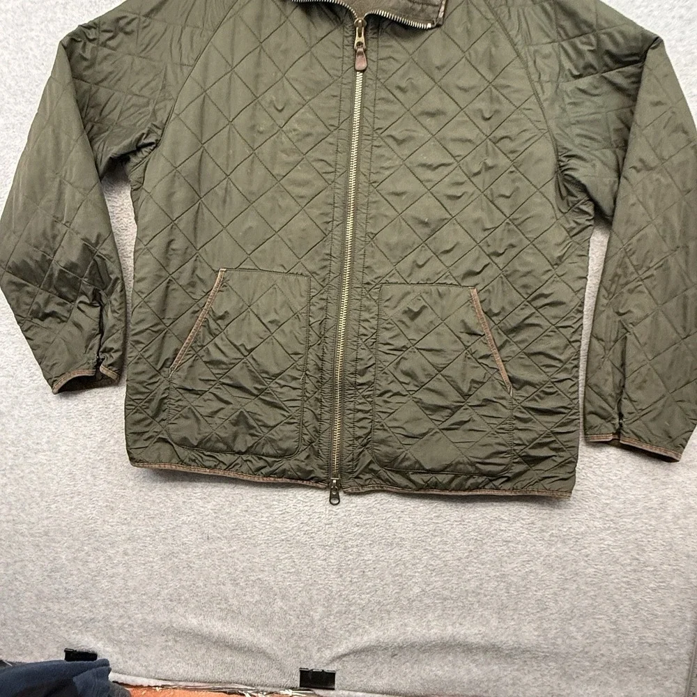 Vintage Polo Ralph Lauren Olive Green Quilted Field Jacket Corduroy Trim Men XXL